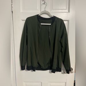 Army green bomber jacket